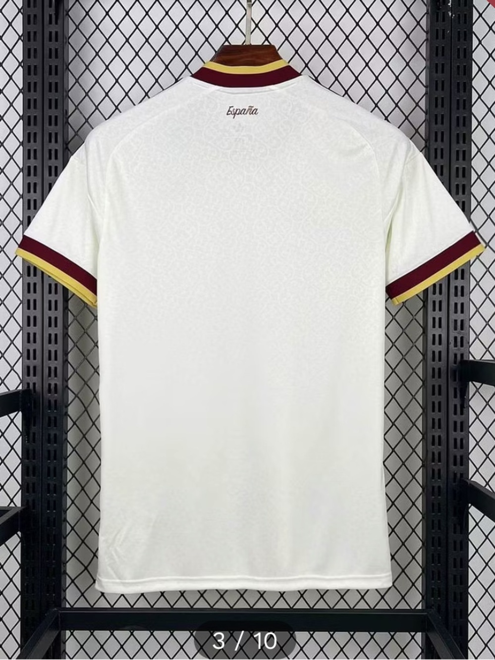 adidas Men's Spain Football Jersey - White, Burgundy, Gold Trim - Picture 2 of 3